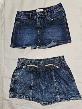 Girls Size 12 GAP Denim Shorts & Jessica Simpson Denim Skort Set Bundle